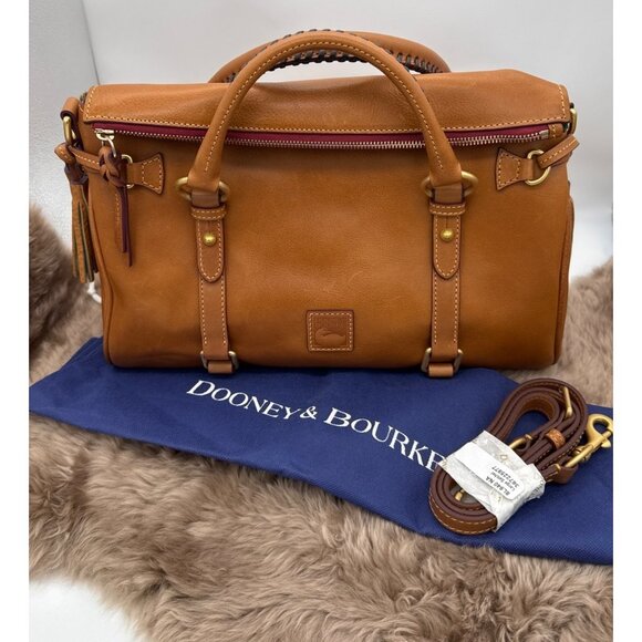 Dooney & Bourke Women's Florentine Leather Vachetta Small Satchel in Natural - Picture 2 of 16